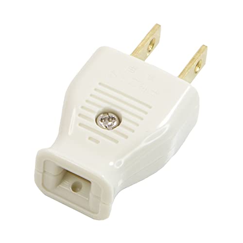 マクサー電機 電設用 平型プラグ 平形・袋打コード両用 白 1個入